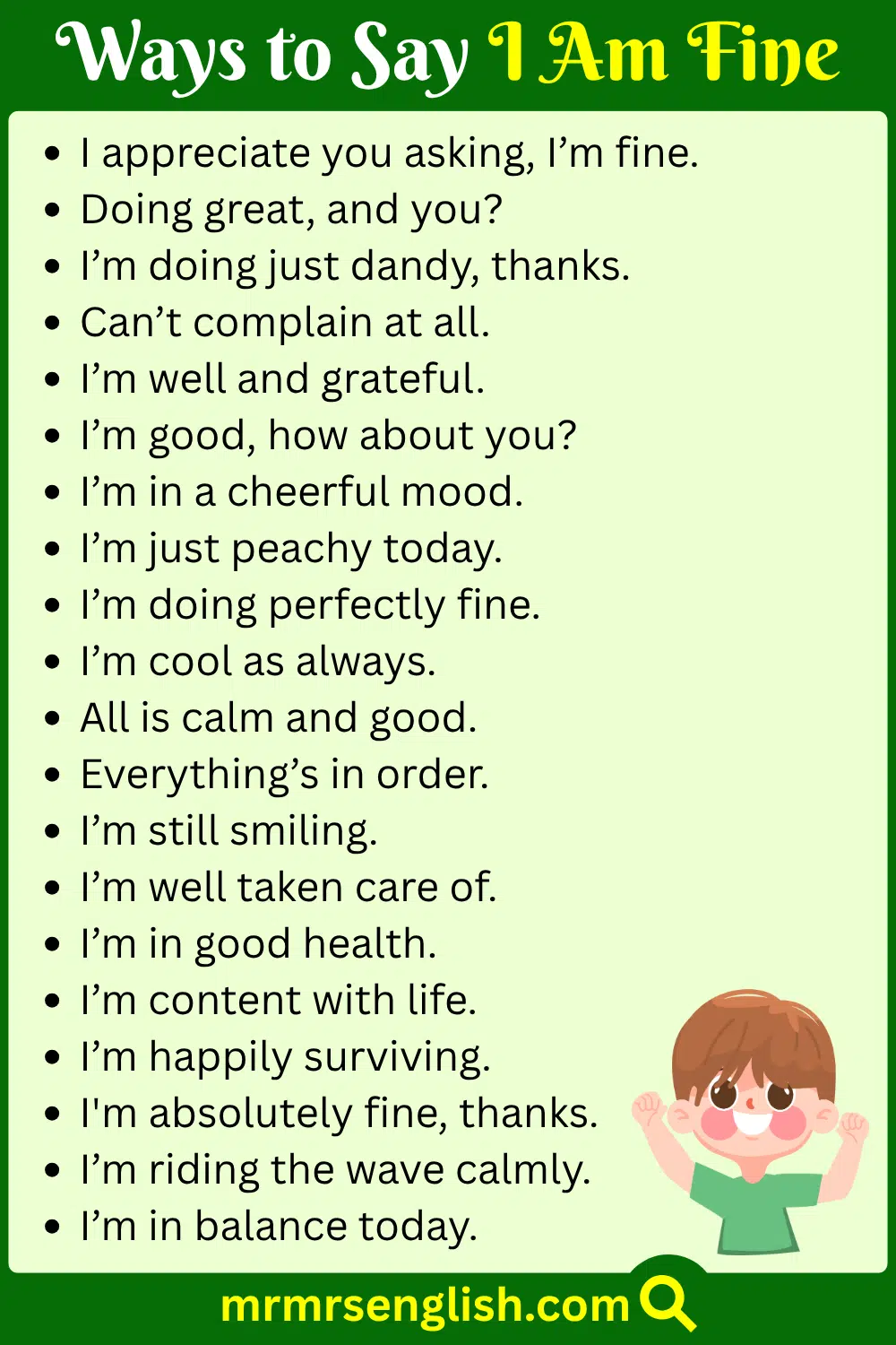 Polite Ways to Say I Am Fine with Pictures