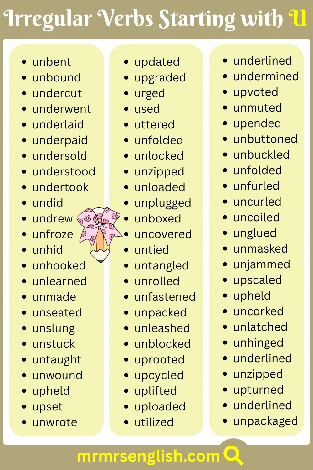 U Verb in English