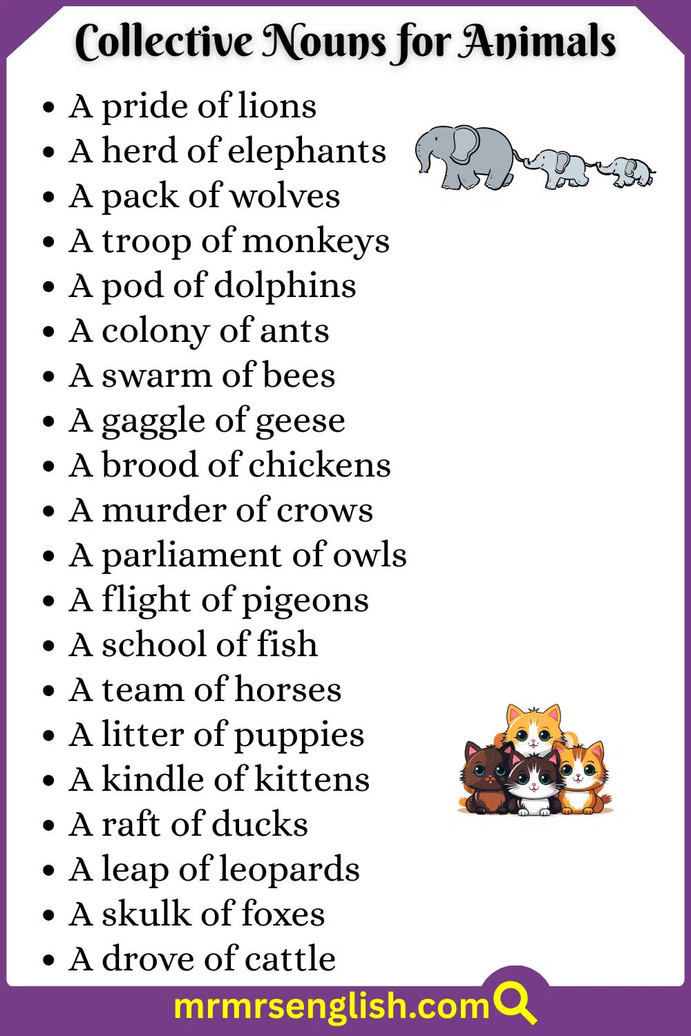 Collective Nouns for Animals in English