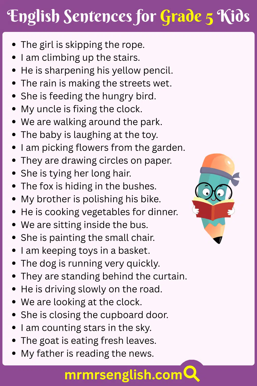 Essential English Sentences for Grade 5 Kids to Speak