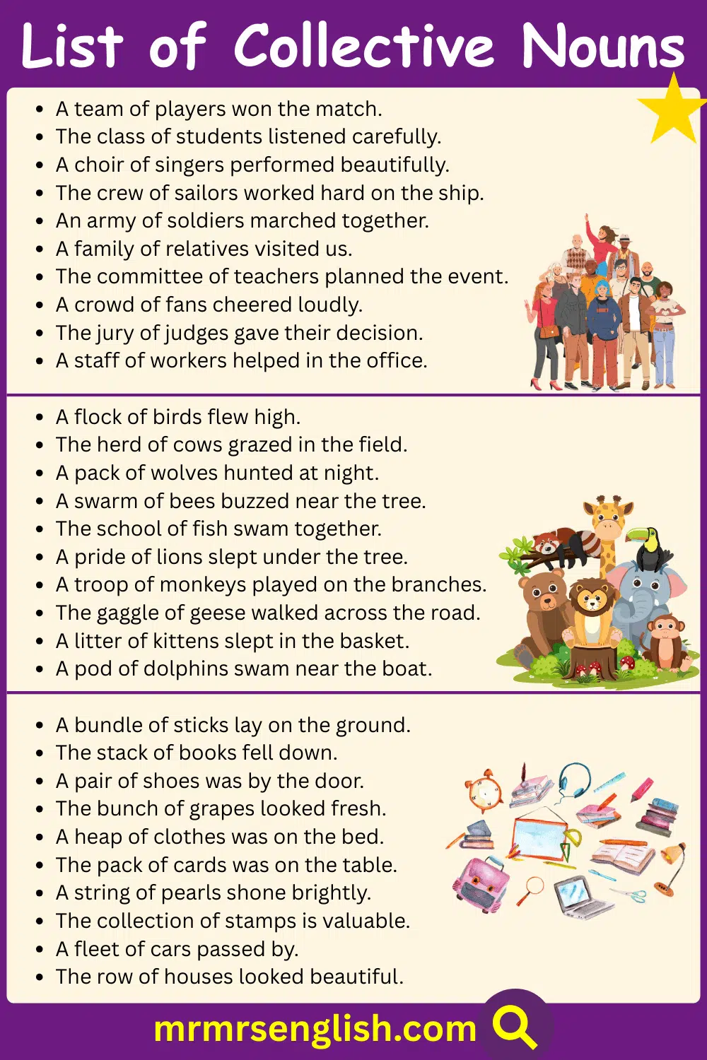 Example Sentences of Collective Nouns