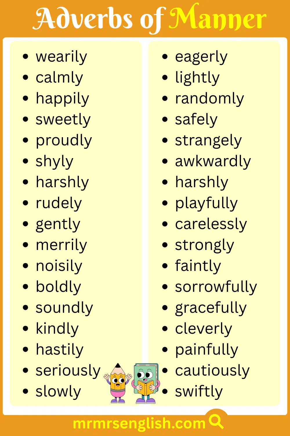 Examples of Manner Adverbs in English