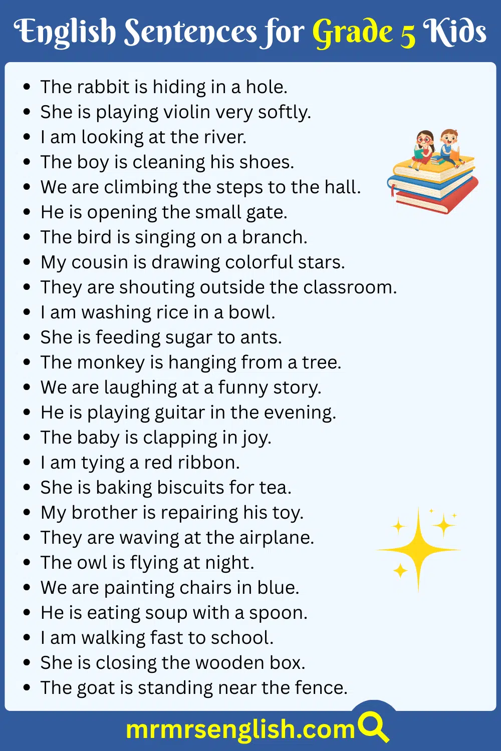 Learn English Phrases for Children for 5th Class