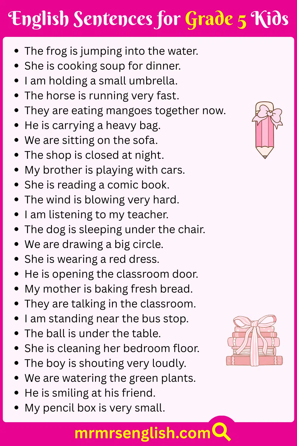 Short Sentences for Children for daily use