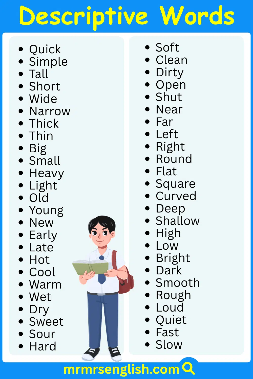 Daily Used Descriptive Words in English
