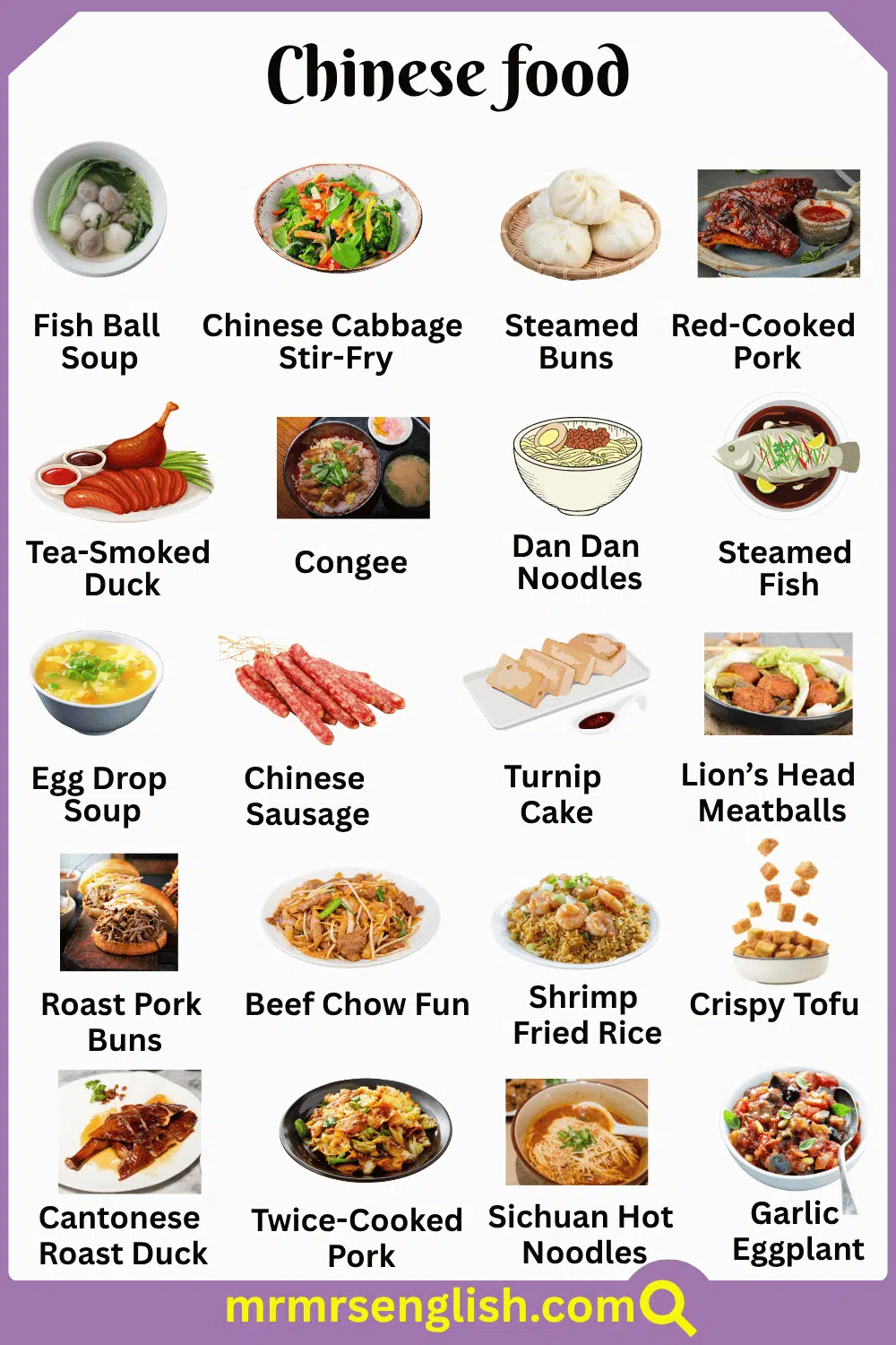 Names of Chinese Food with Pictures
