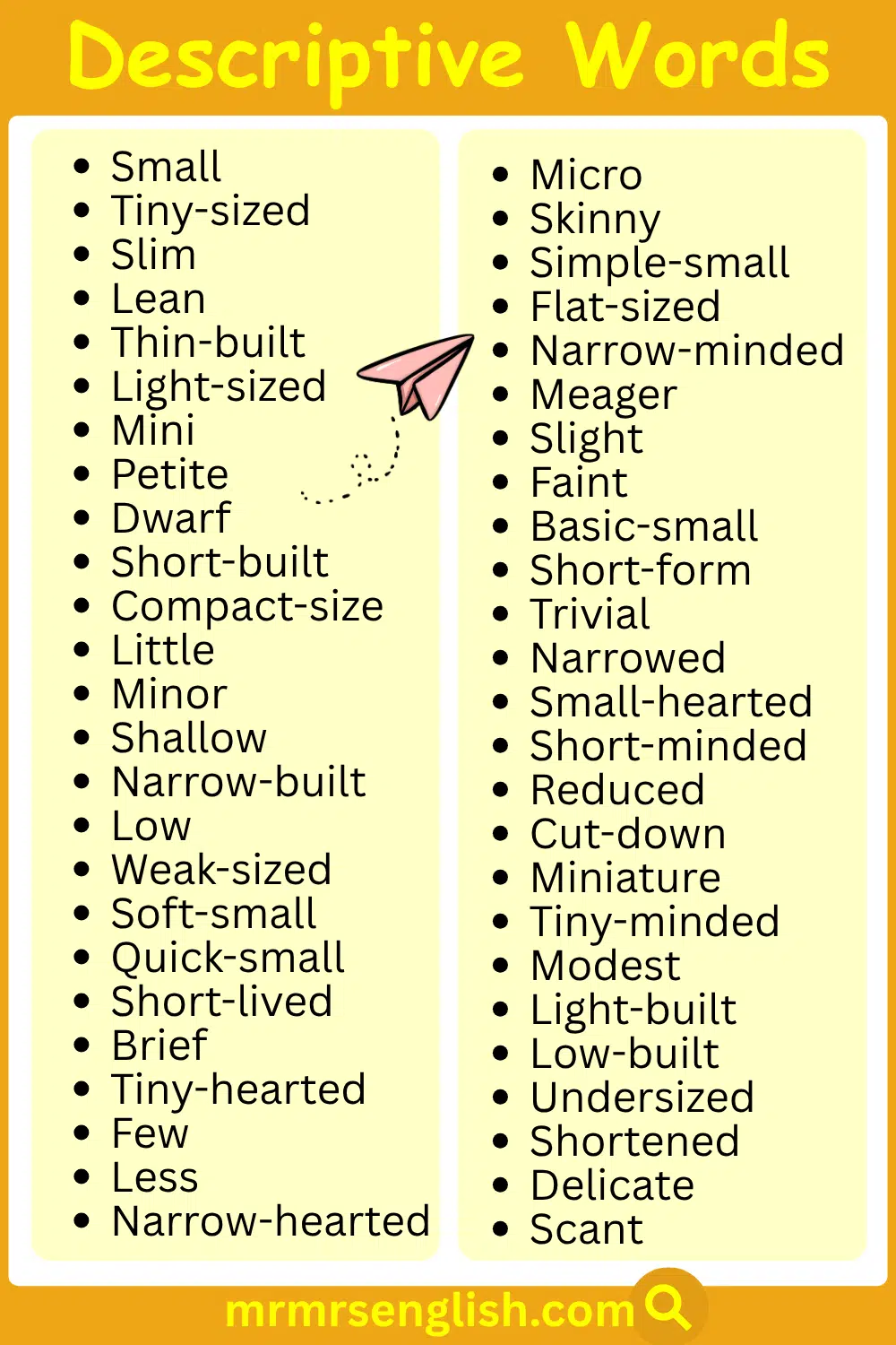 Short Descriptive Words in English