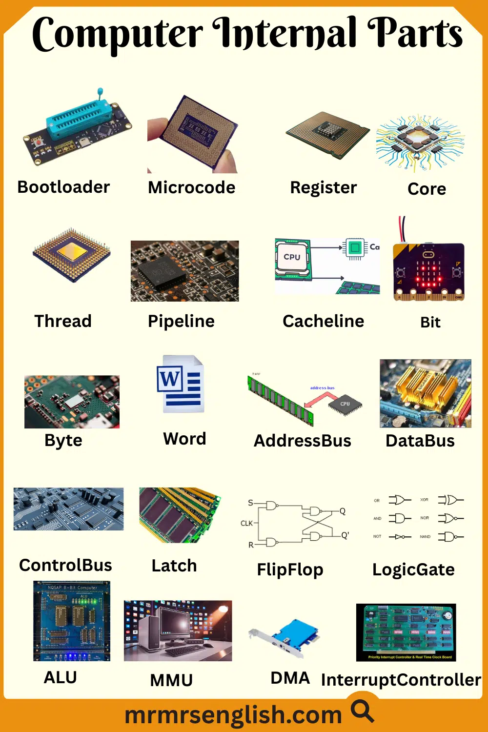 Computer Internal Parts with Images and Names