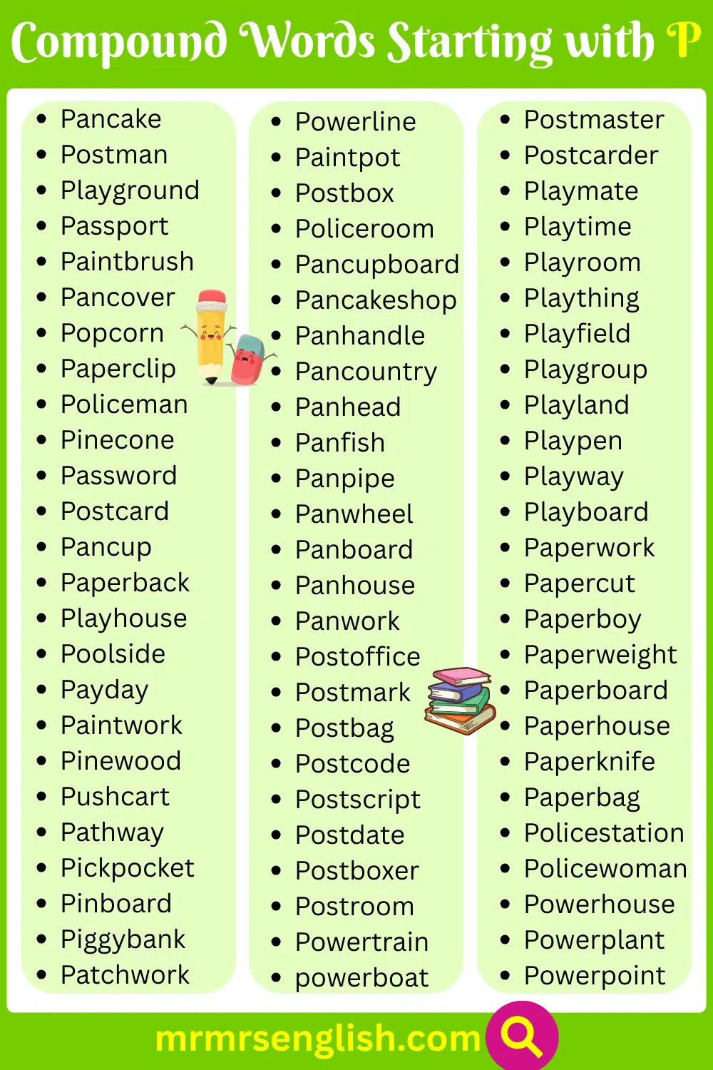 Best Compound Words that Start with P