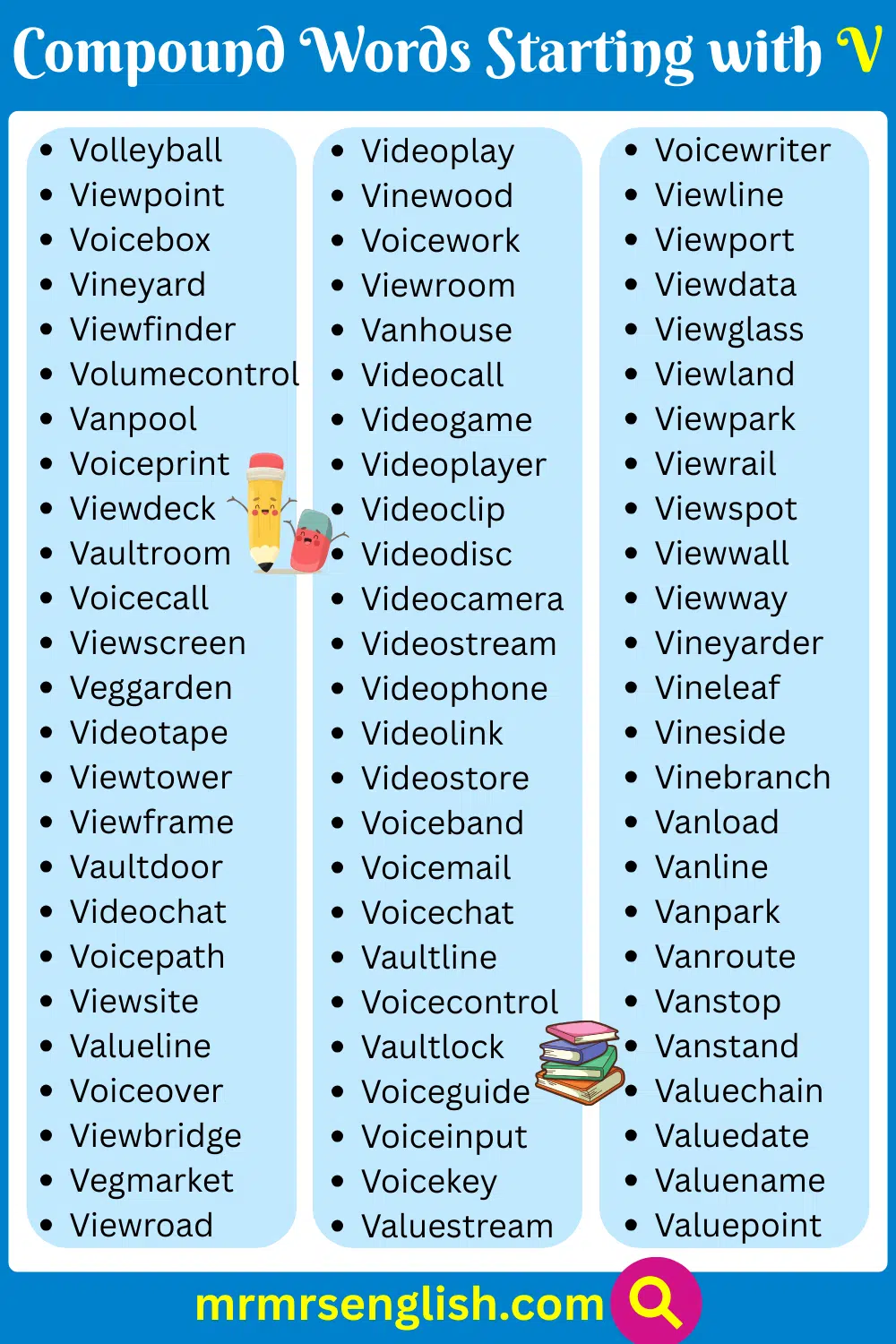 Grow Compound Words that Start with V