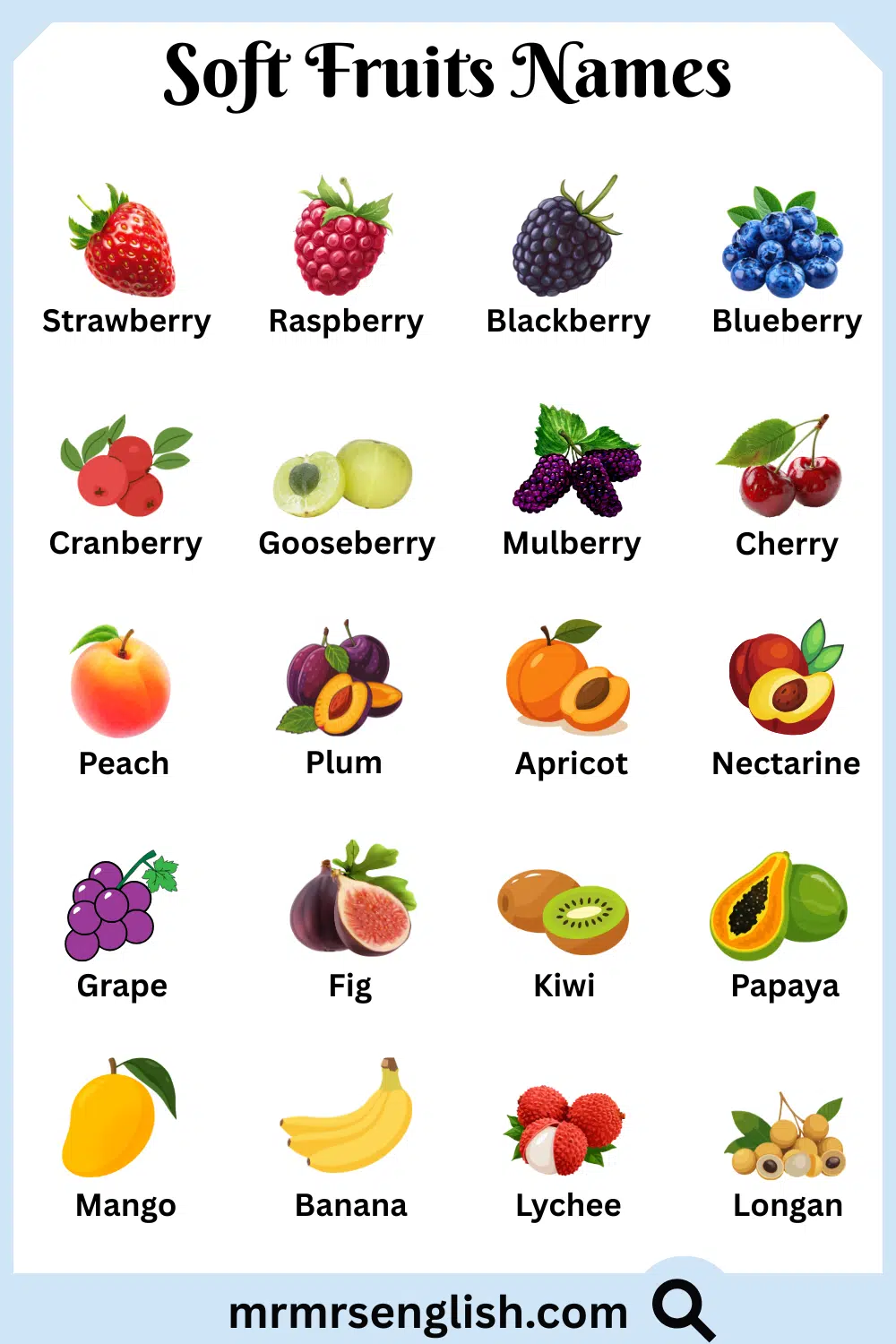 Names of Soft Fruits with Pictures
