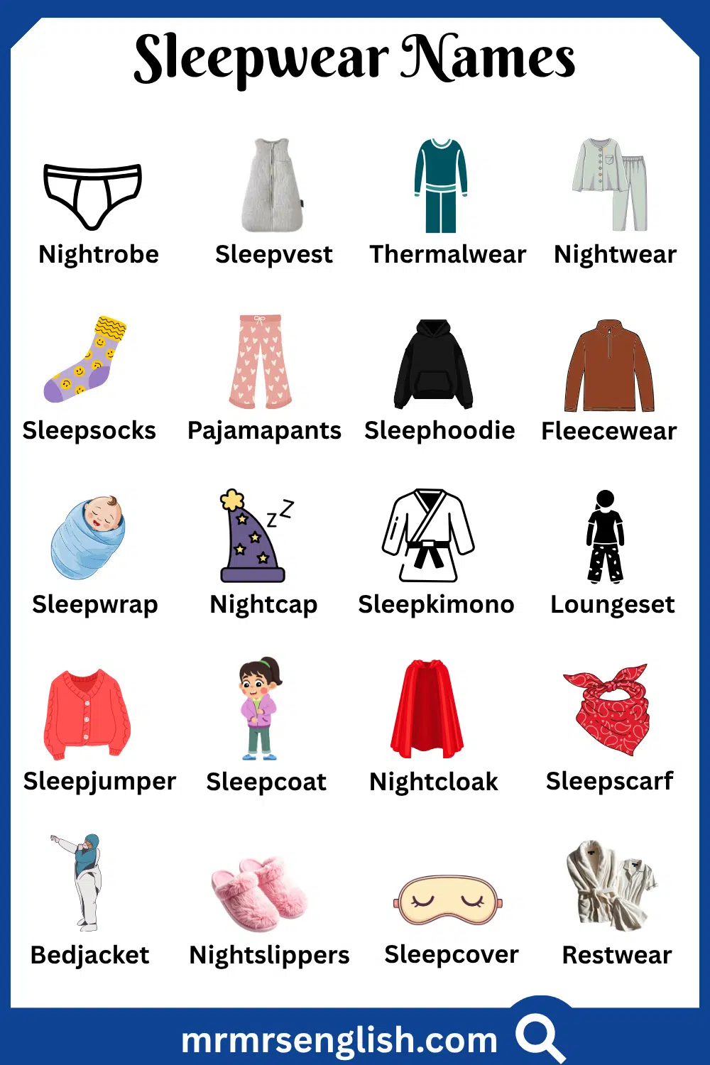 Types of Sleepwear Names with Pictures