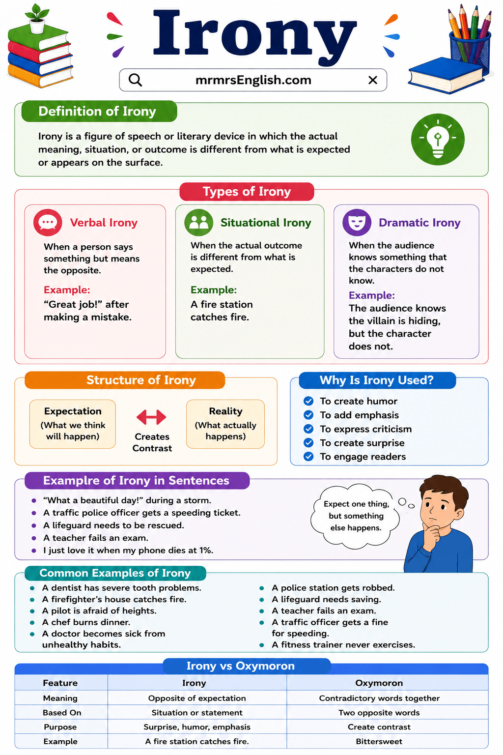 Types of Irony with Meanings and Examples