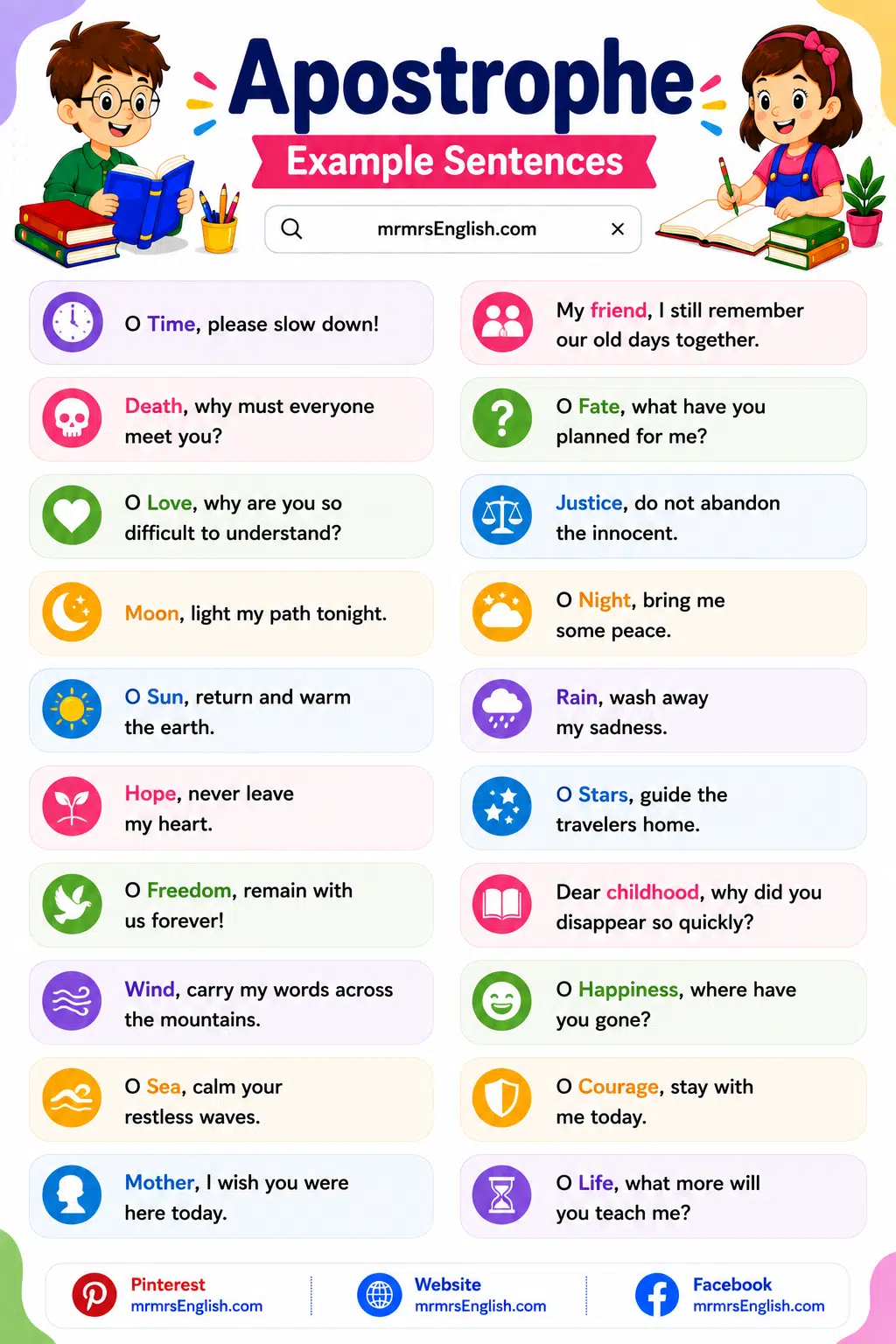 Examples of Apostrophe in Sentences