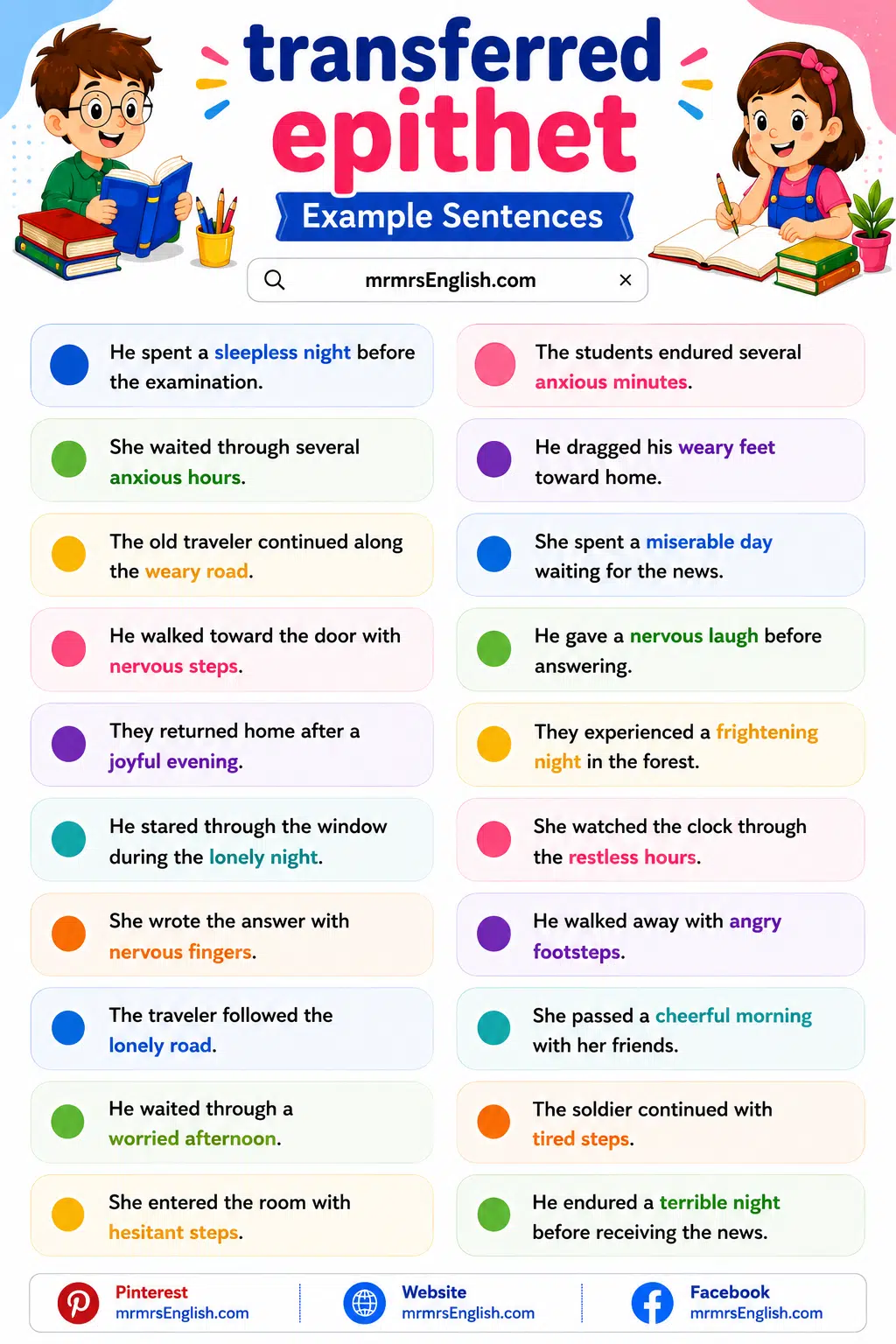 Transferred Epithet Examples in Sentences