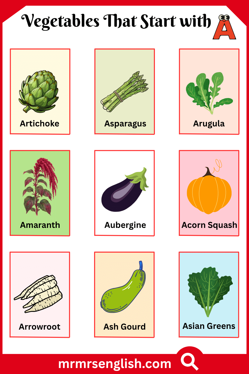 Vegetables That Start with A