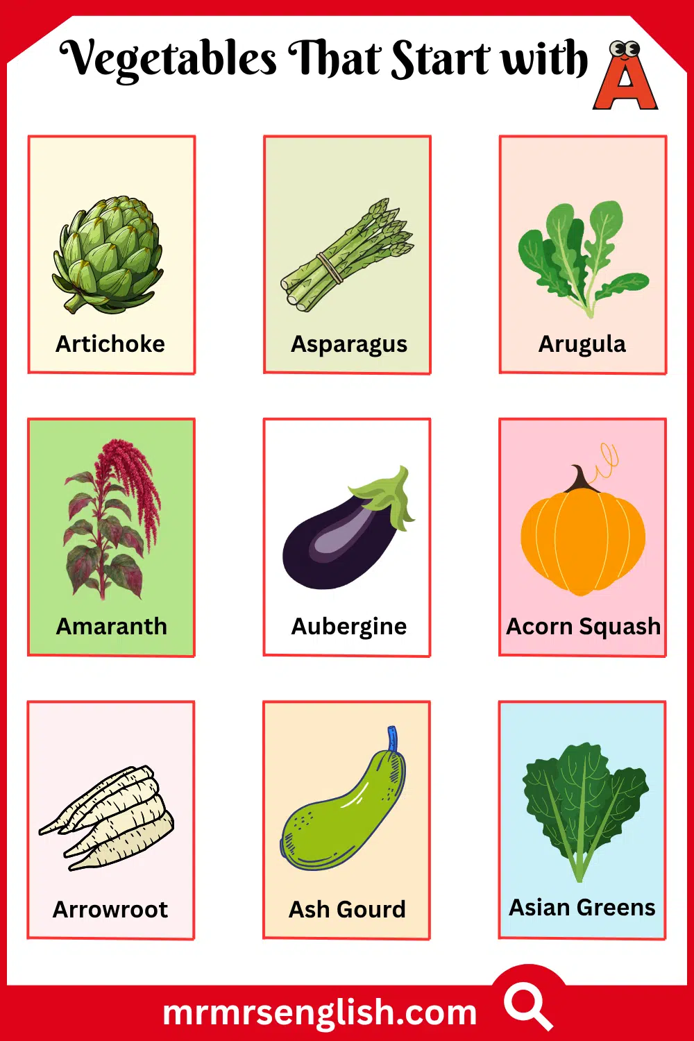 Vegetables That Start with A