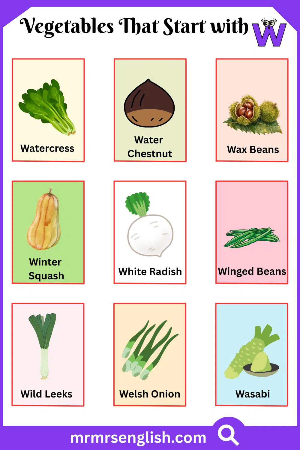 Vegetables That Start with W