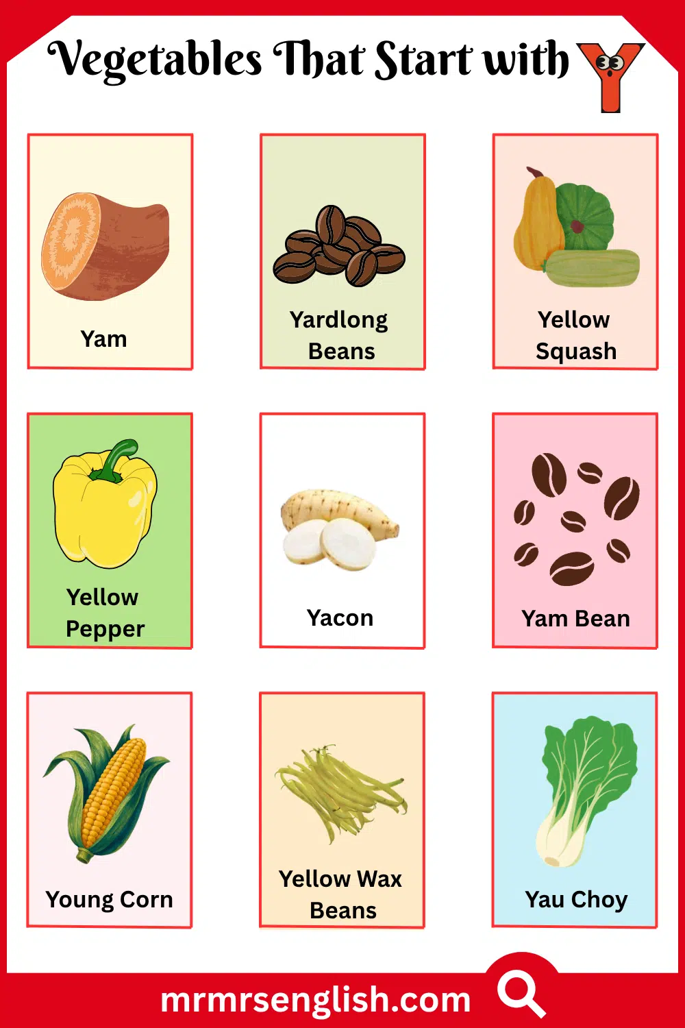 Vegetables That Start with Y