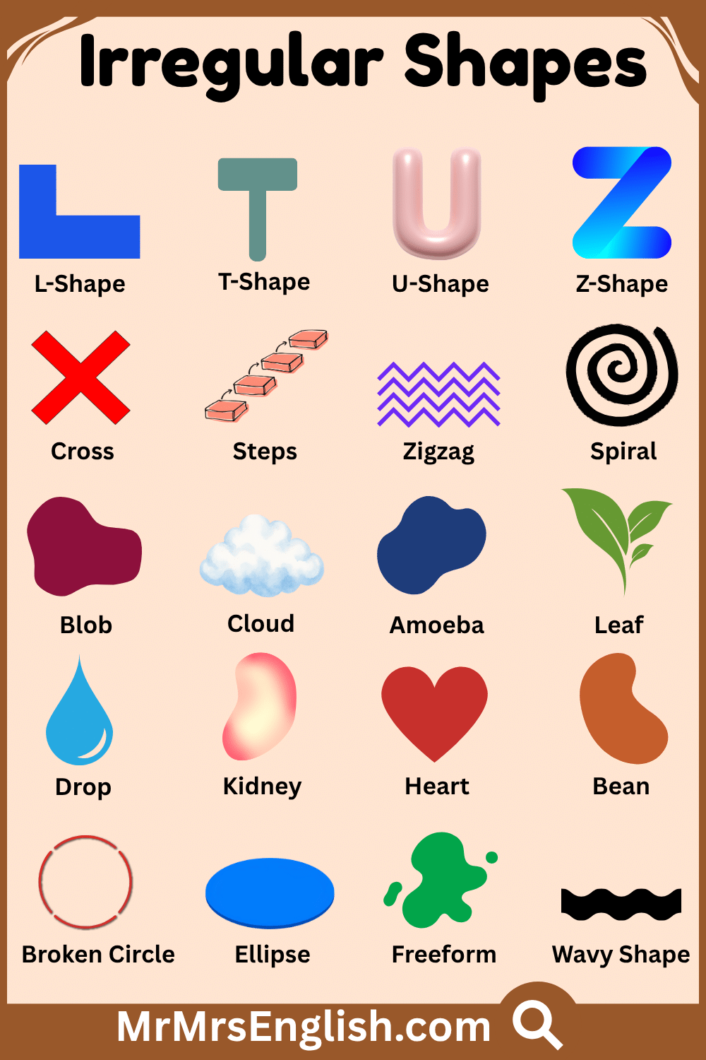 Learn 20 Irregular Shapes in English