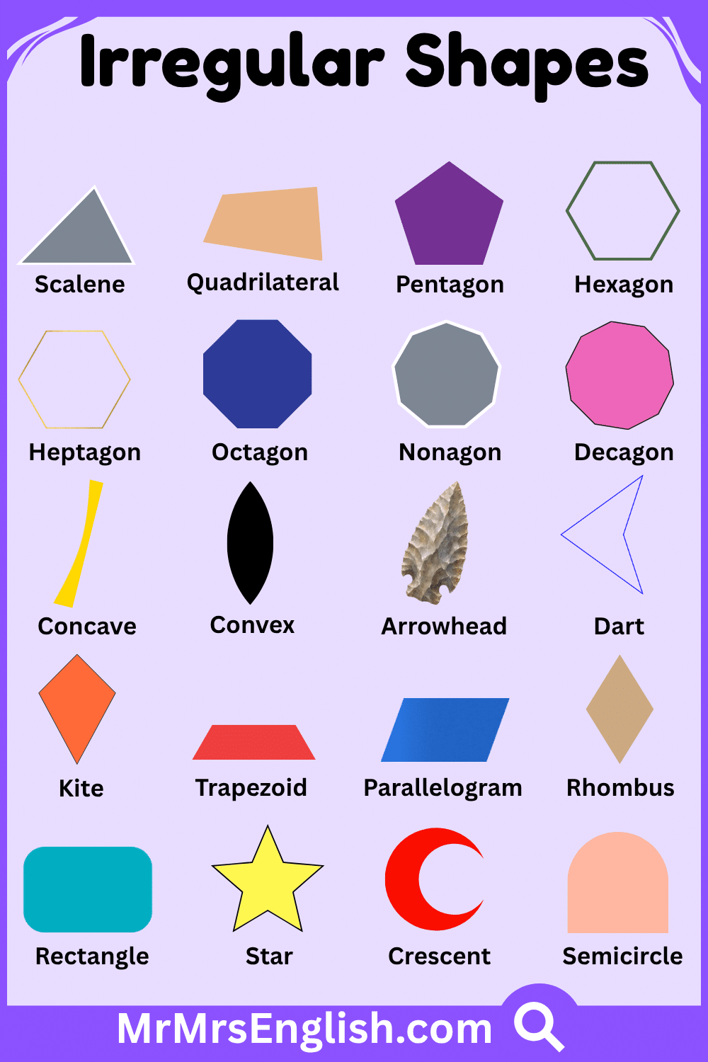 Names of Irregular Shapes with Pictures