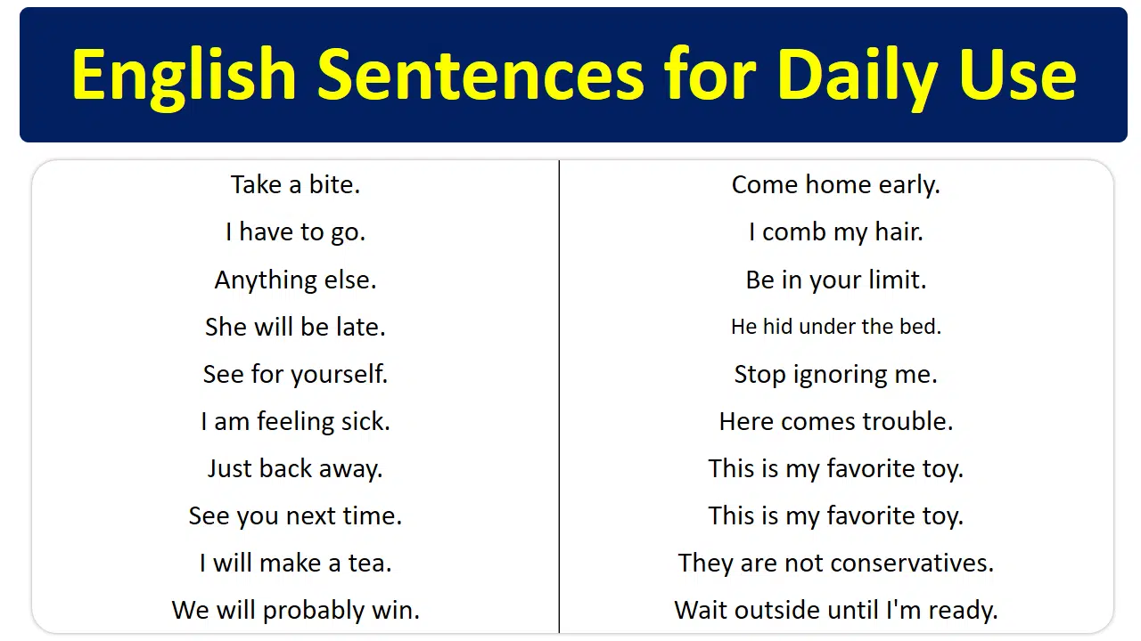 English Sentences for Daily Use