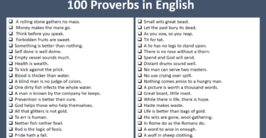 100 Most Useful Proverbs in English