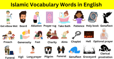 Islamic Vocabulary Words With Sentences And Pictures in English