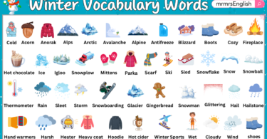Winter Vocabulary Words in English | List of Words About Winter