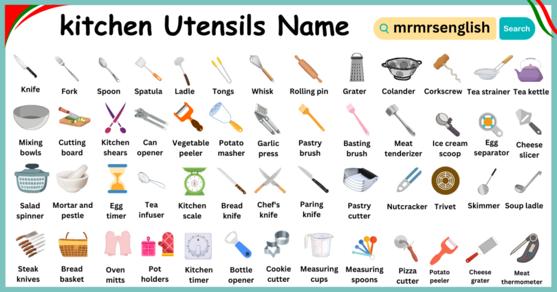 kitchen Utensils Name in English
