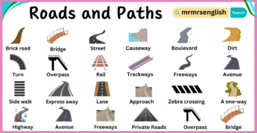 Types of Roads and Paths Name in English