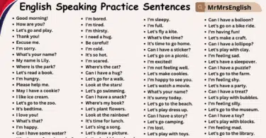 English Speaking Practice Sentences for Kids - 150+ Sentences