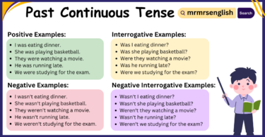 Past Continuous Tense Example Sentences in English