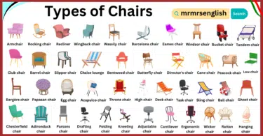 Types of Chairs with names in English