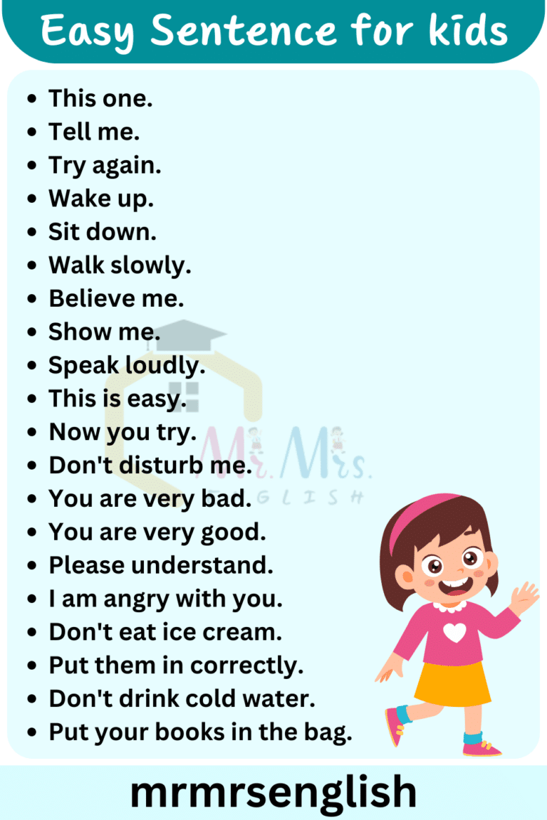 100 Useful English Sentences for Kids for Everyday Conversation - MR ...