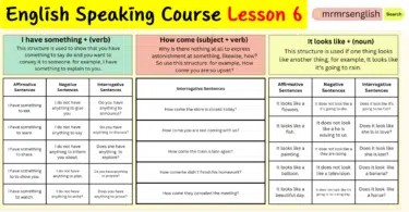 English Speaking Course Lesson 6 by Structures