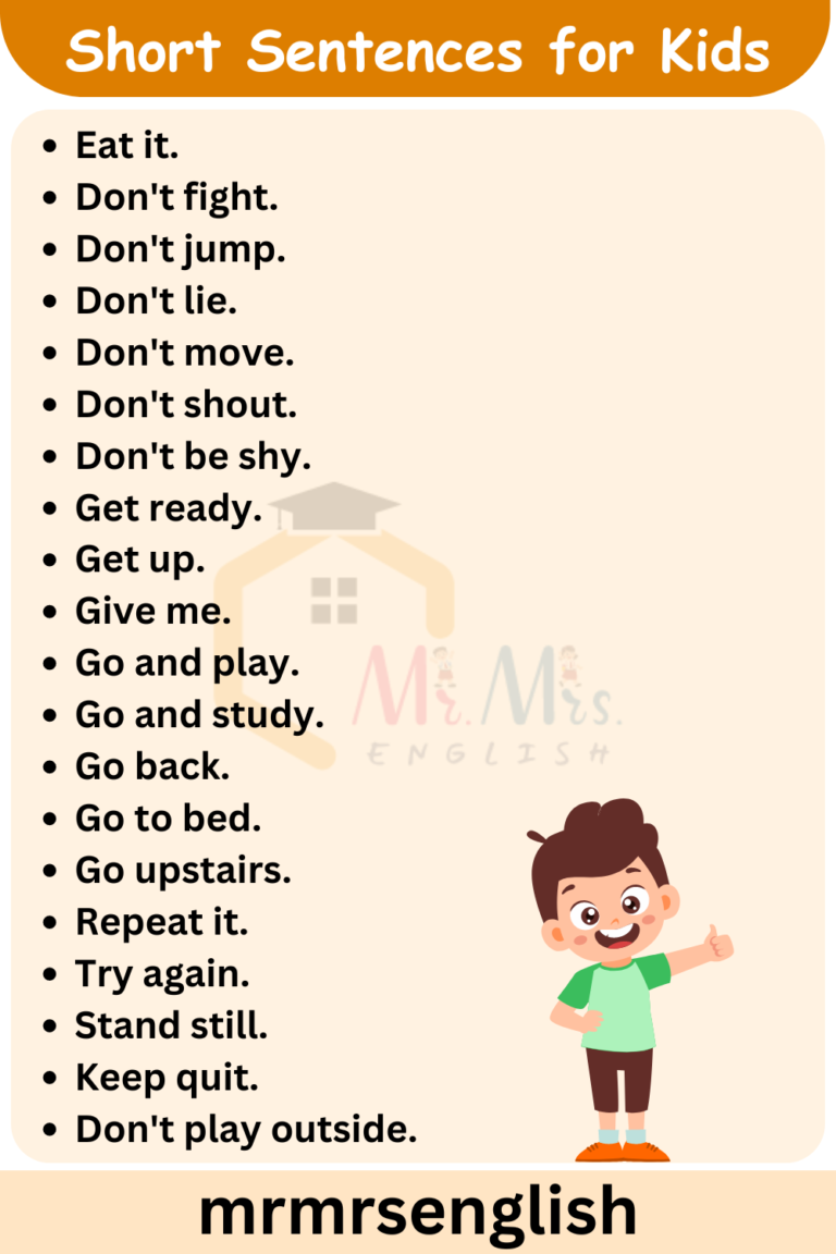 100 Useful English Sentences for Kids for Everyday Conversation - MR ...