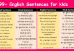 99+ English to Hindi Sentences for kids