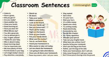 80+ Basic Classroom Sentences in English for Students