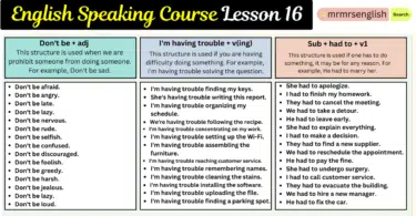 English Speaking Course Lesson 16 by Structures