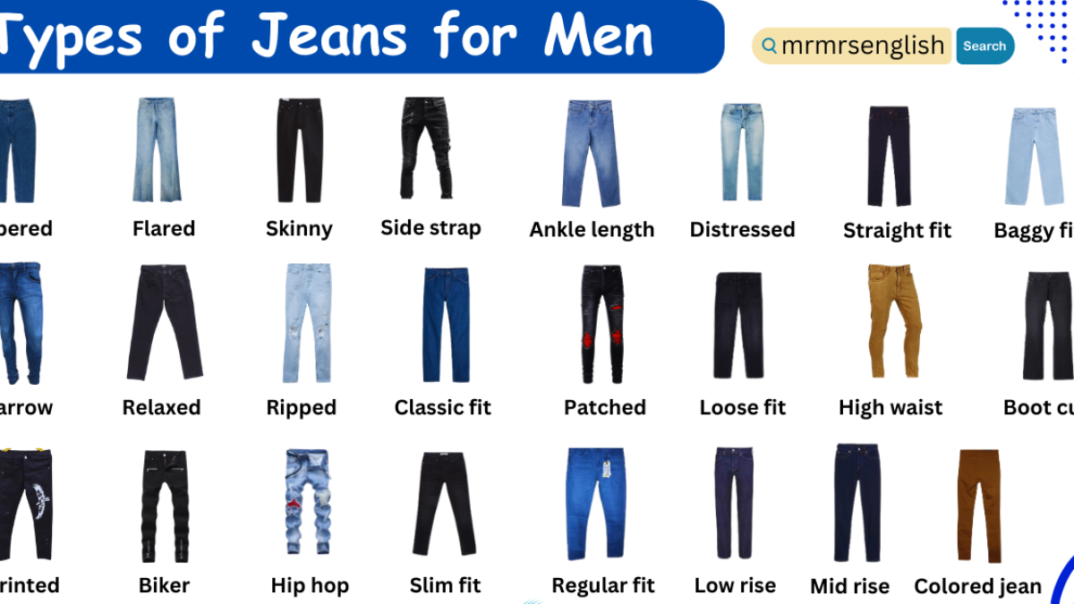 Mens Jeans Name Types Of Pants Cargo Jeans Mens Streetwear Denim