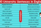 100 University Sentences in English with Spanish