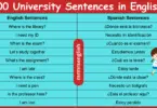 100 University Sentences in English with Spanish