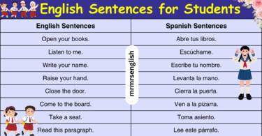 English to Spanish Sentences for Students