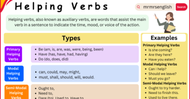 Helping Verbs with Definition, Examples, Types, and Worksheet