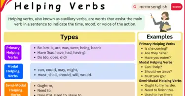 Helping Verbs with Definition, Examples, Types, and Worksheet