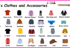 Men's Clothes and Accessories names in English