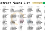 Abstract Nouns List From A to Z - 500 Abstract nouns in English