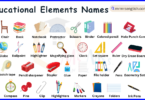 Educational Elements Names in English