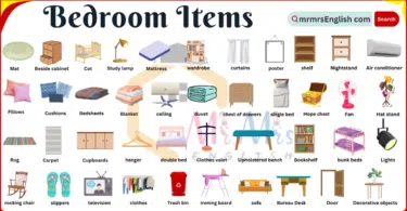 Bedroom Items Names in English